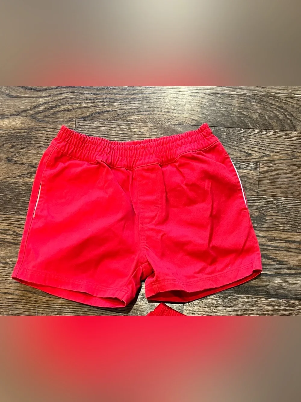 The Beaufort Bonnet Company Red Kids Elastic Waist Shorts - Sheffield size 7